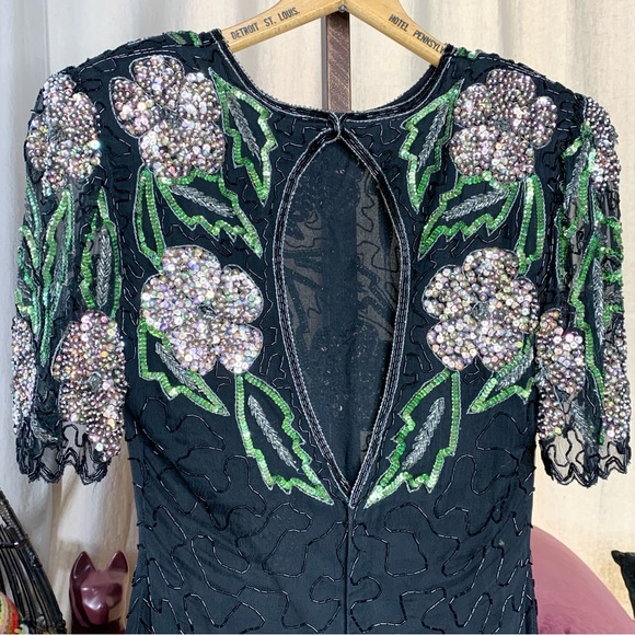 80s Scala Beaded Cocktail Dress - Picture 4 of 13